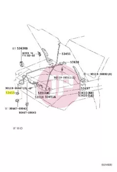 TOYOTA 53455-60020 - CLAMP, HOOD SUPPORT