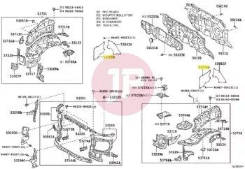 TOYOTA 53735-0K020 - SEAL, FR FENDER APRON