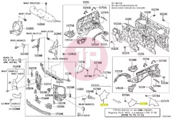 TOYOTA 53736-35150 - Fröccsenésgátló gumi tömítés, bal