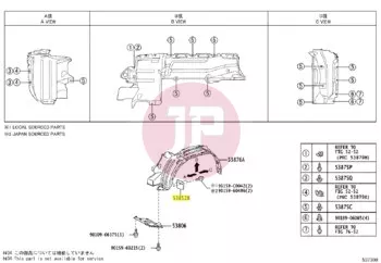 TOYOTA 53852-60090 - PAD, FR WHEEL