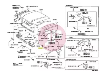 TOYOTA 53858-60050 - Szélesítő rögzítő csavar