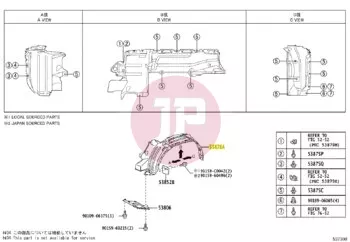 TOYOTA 53876-60060 - LINER, FR FENDER, LH