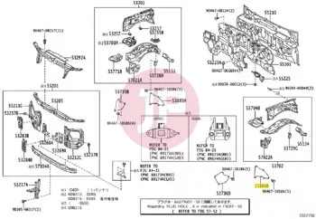 TOYOTA 53886-35020 - SCHUTZBLECH/KOTFL_GE