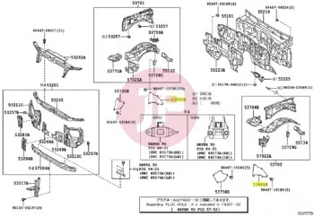 TOYOTA 53886-35020 - Fender Apron Seal