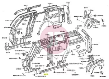 TOYOTA 61412-60021 - PANEL ROCKER OUTER