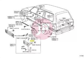 TOYOTA 61788-60011 - PAD, RR WHEEL OPENING