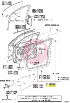 TOYOTA 67862-0K013 - Front Door Weatherstrip