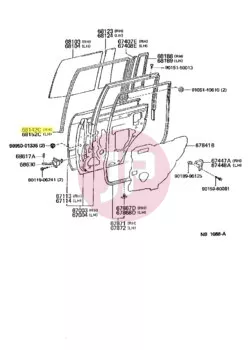 TOYOTA 68142-60011 - RUN, RR DOOR GL