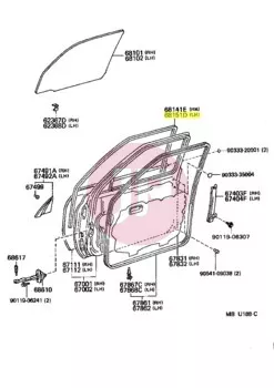 TOYOTA 68151-60010 - RUN, FR DOOR GL
