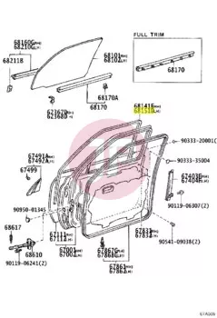 TOYOTA 68151-60010 - RUN, FR DOOR GL