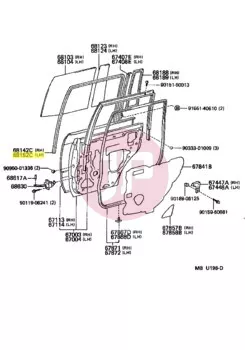 TOYOTA 68152-60011 - RUN, RR DOOR GL