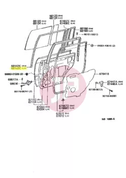 TOYOTA 68152-60011 - RUN, RR DOOR GL