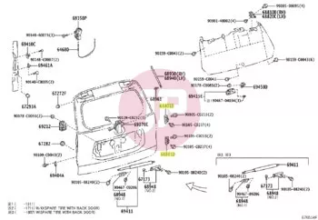 TOYOTA 68801-60052 - HINGE SUB-ASSY  BACK