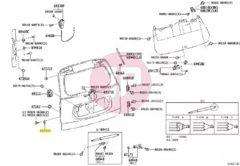 TOYOTA 69403-60011 - STOPPER SUB-ASSY,