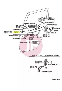 TOYOTA 69759-14050 - Zárszerkezet rudazat kapocs