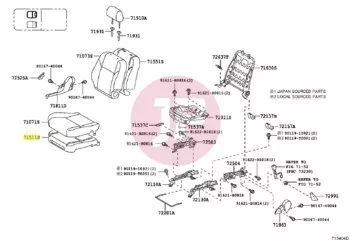 TOYOTA 71511-0K050 - PAD, FR SEAT CUSHION