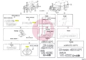 TOYOTA 75311-60090 - EMBLEM, RADIATOR GRILLE