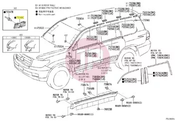 TOYOTA 75548-60021 - PAD, WINDSHIELD