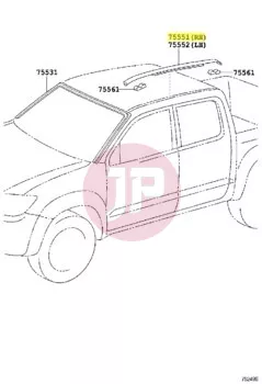 TOYOTA 75551-0K011 - MOULDING, ROOF