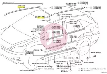 TOYOTA 75552-48030 - MOULDING, ROOF