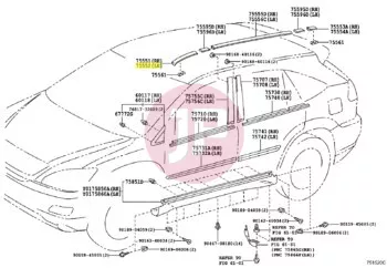 TOYOTA 75552-48030 - Tetődíszléc