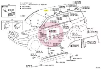 TOYOTA 75561-60031 - CLIP  ROOF DRIP SIDE