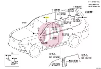 TOYOTA 75561-60031 - Roof Drip Side Moulding Clip