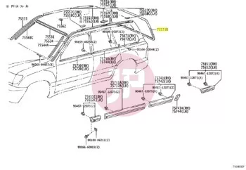 TOYOTA 75573-60030 - MOULDING, BACK