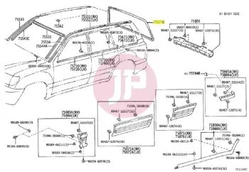 TOYOTA 75573-60030 - Rear Windshield Moulding