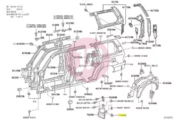 TOYOTA 76647-60040 - SUPPORT, RR BOD