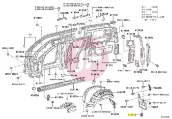 TOYOTA 76647-60040 - SUPPORT, RR BOD