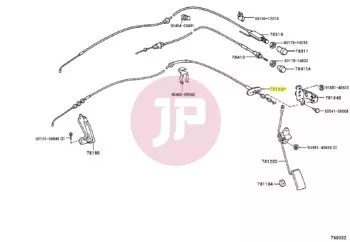 TOYOTA 78180-60220 - CABLE ASSY, ACCELERATOR CONTROL