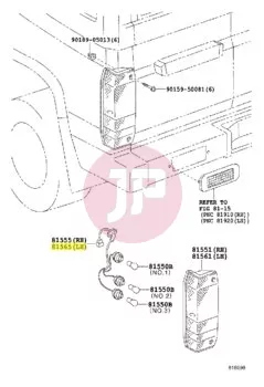 TOYOTA 81555-60391 - Hátsó kombinált lámpa kábelköteg