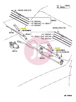 TOYOTA 85292-60020 - CAP, WIPER ARM