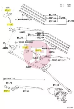 TOYOTA 85292-60020 - CAP, WIPER ARM
