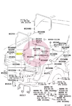 TOYOTA 85386-60070 - CAP, WASHER, D