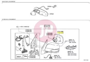 TOYOTA 87961-60B70 - Bal külső visszapillantó tükörlap