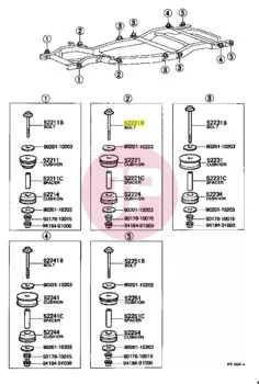 TOYOTA 90105-10040 - BOLT(FOR BODY MOUNT NO.2 CUSHION)