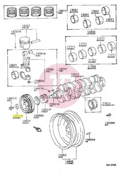 TOYOTA 90119-14036 - BOLT, W/WASHER