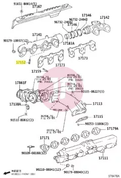 TOYOTA 90126-10006 - STUD, HEX LOBUL