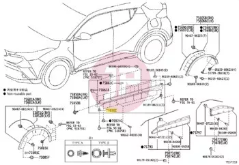 TOYOTA 90189-06211 - GROMMET, SCREW
