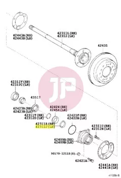 TOYOTA 90208-48002 - Kúpos alátét, hátsó féltengely