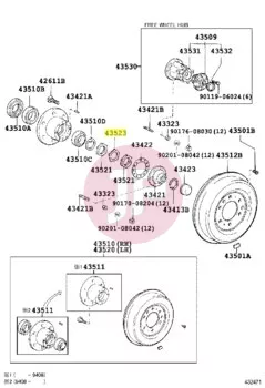 TOYOTA 90215-42025 - Kerékcsapágy biztosító alátét