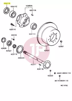 TOYOTA 90311-62002 - Szimering, kerékagy