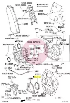 TOYOTA 90311-95008 - Szimering, főtengely