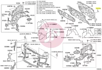 TOYOTA 90467-T0004-B0 - Tetőkárpit patent