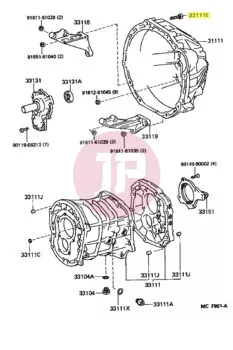 TOYOTA 91619-61250 - BOLT,W/WASHER