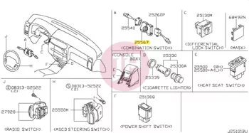 NISSAN 25567-VD325 - SWITCH ASSY