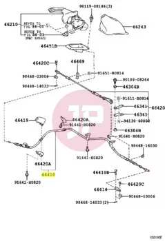 TOYOTA 46410-60740 - Parking Brake Cable Assembly