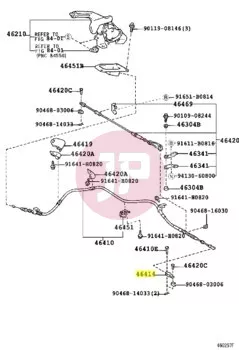 TOYOTA 46414-60010 - Parking Brake Cable Assembly